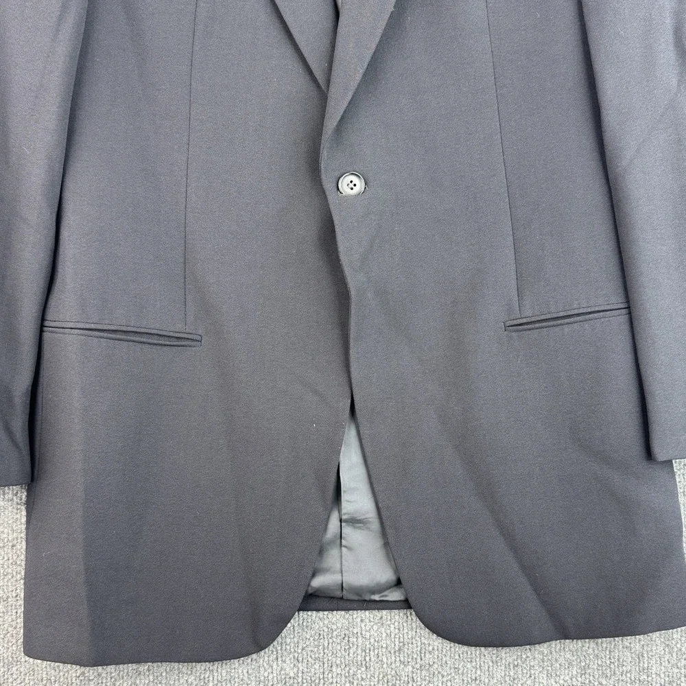 Armani Collezioni Sport Coat Blazer Men's 40R Black Wool Silk 1 Button Italy